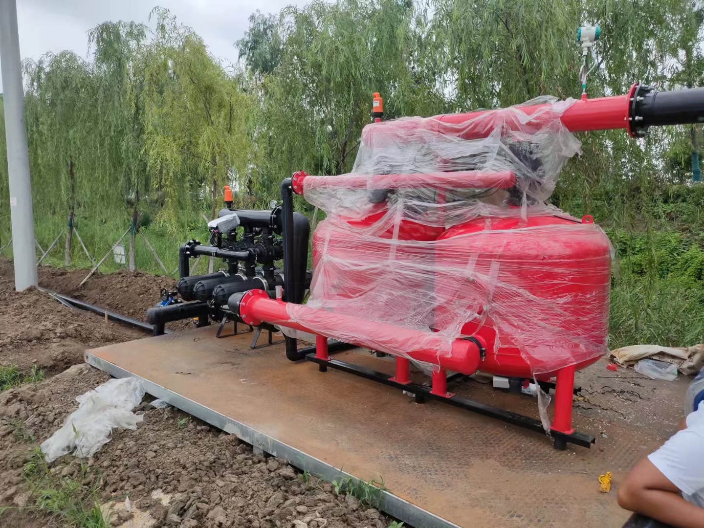 草莓園滴灌生活污水預處理砂石過濾器